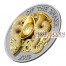 Rwanda Lunar Year of the Snake 3D Sculpture Panorama Silver Three Coin Set 1500 Francs Yellow & Red Gilded and Antique finish 2013